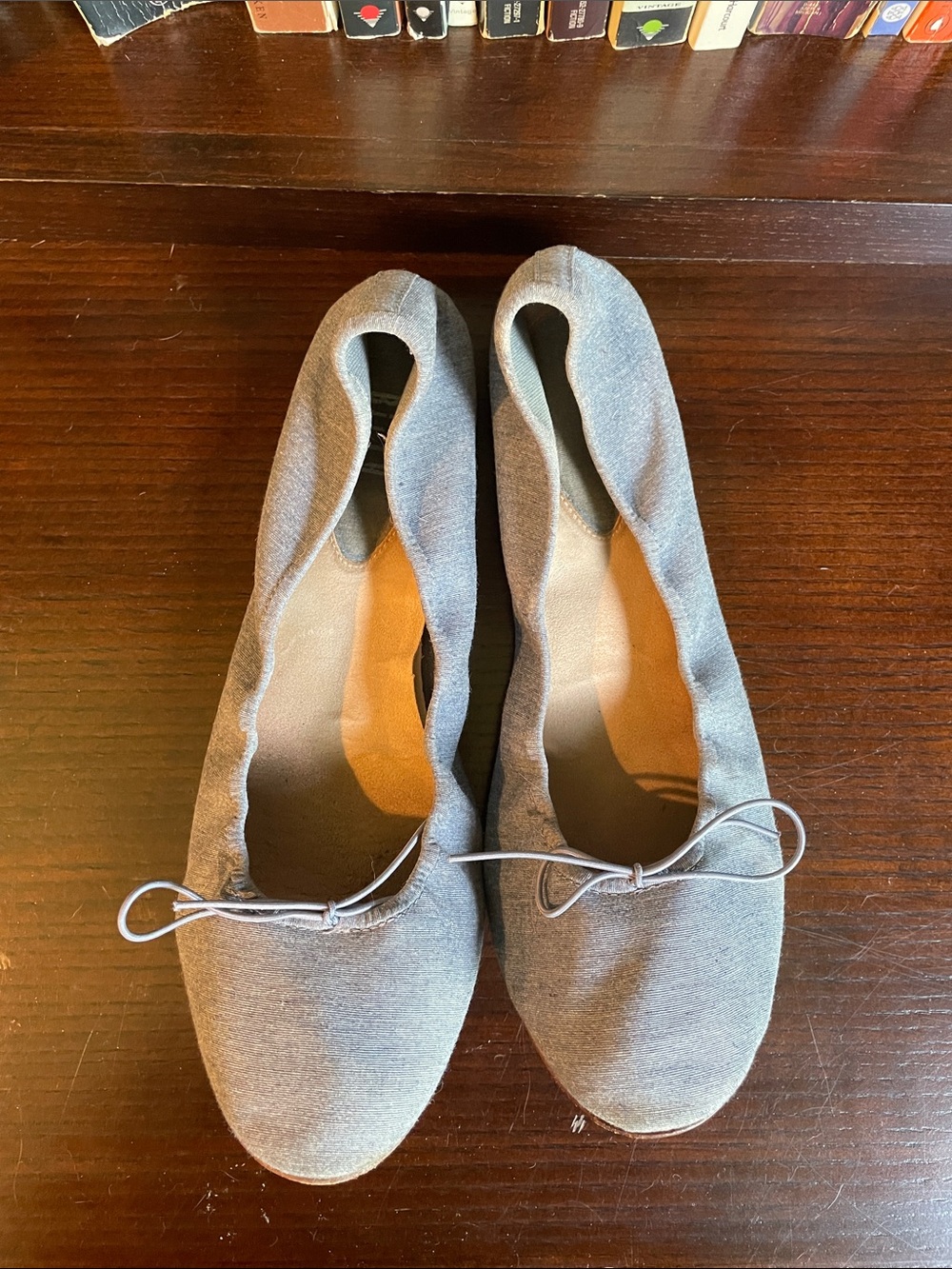 Bloch Ballet Flats in Denim with Bow Trim